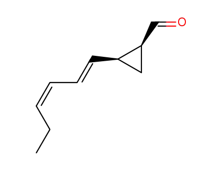 Molecular Structure of 197579-08-1 (Cyclopropanecarboxaldehyde, 2-(1,3-hexadienyl)-, [1S-[1alpha,2alpha(1E,3Z)]]- (9CI))