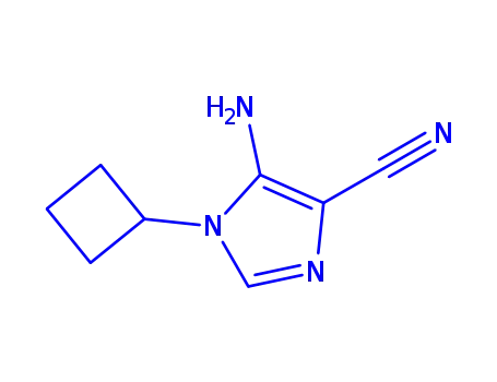 Molecular Structure of 167873-56-5 (1H-Imidazole-4-carbonitrile,  5-amino-1-cyclobutyl-)