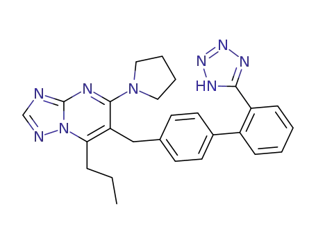 Molecular Structure of 168152-86-1 (2-propyl-4-pyrrolidin-1-yl-3-[[4-[2-(2H-tetrazol-5-yl)phenyl]phenyl]me thyl]-1,5,7,9-tetrazabicyclo[4.3.0]nona-2,4,6,8-tetraene)