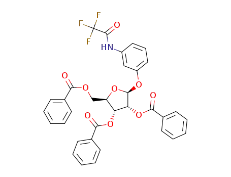 Molecular Structure of 195385-83-2 (Acetamide, 2,2,2-trifluoro-N-3-(2,3,5-tri-O-benzoyl-.beta.-D-ribofuranosyl)oxyphenyl-)