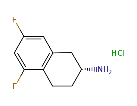 Molecular Structure of 173996-47-9 ((R)-2-amino-5,7-difluoro-1,2,3,4-tetrahydronaphthalene hydrochloride)