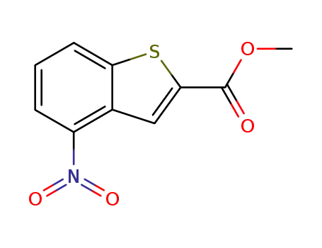 Molecular Structure of 34084-87-2 (Methyl 4-nitrobenzo[b]thiophene-2-carboxylate)