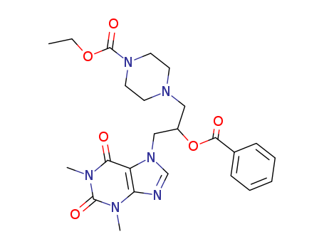 1-Piperazinecarboxylic acid, 4-(2-benzoyloxy-3-(1,3-dimethyl-7-xanthin yl)propyl)-, ethylester
