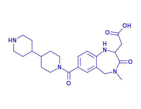1H-1,4-Benzodiazepine-2-aceticacid, 7-([4,4'-bipiperidin]-1-ylcarbonyl)-2,3,4,5-tetrahydro-4-methyl-3-oxo-,(2S)-