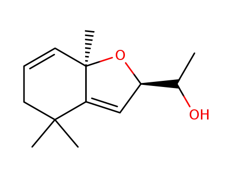 Molecular Structure of 17092-94-3 (1-(2,4,5,7a-Tetrahydro-4,4,7a-trimethylbenzofuran-2-yl)ethanol)