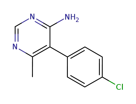 Molecular Structure of 17005-45-7 (5-(4-chlorophenyl)-6-methylpyrimidin-4-amine)