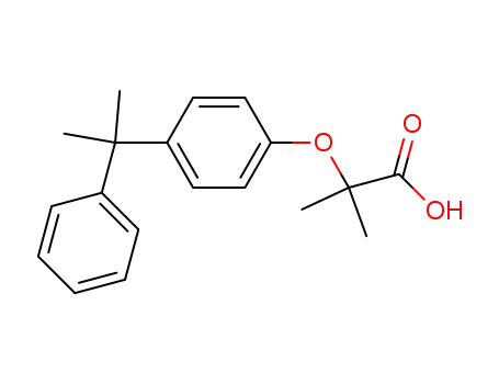 Molecular Structure of 2012-73-9 (2-methyl-2-[4-(2-phenylpropan-2-yl)phenoxy]propanoic acid)