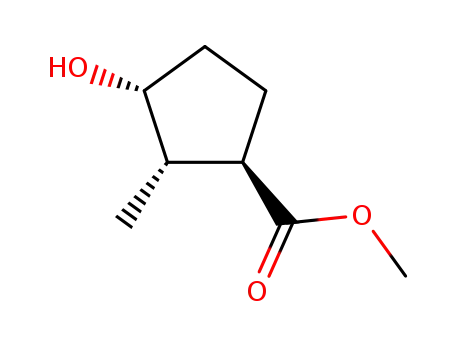 Molecular Structure of 459174-16-4 (Cyclopentanecarboxylic acid, 3-hydroxy-2-methyl-, methyl ester, (1R,2S,3S)-)