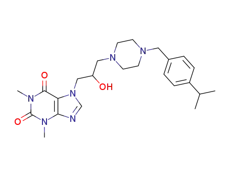 1-피페라진에탄올, 알파-(1,3-디메틸-7-크산티닐메틸)-4-(p-이소프로필벤질)-