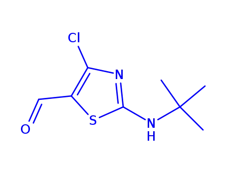 Molecular Structure of 199851-22-4 (5-Thiazolecarboxaldehyde,4-chloro-2-[(1,1-dimethylethyl)amino]-)