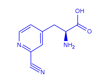 Molecular Structure of 169949-53-5 (4-Pyridinepropanoicacid,-alpha--amino-2-cyano-,(S)-(9CI))