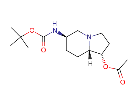 (1S,6R,8aS)-1-acetoxy-6-<(tert-butoxycarbonyl)amino>-1,2,3,5,6,7,8,8a-octahydroindolizine