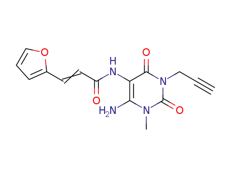 2-Propenamide,  N-[6-amino-1,2,3,4-tetrahydro-1-methyl-2,4-dioxo-3-(2-propynyl)-5-pyrimidinyl]-3-(2-furanyl)-  (9CI)
