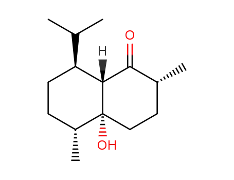 Molecular Structure of 157192-85-3 ((-)-<2R-(2α,4aα,5α,8β,8aβ)>-octahydro-4a-hydroxy-2,5-dimethyl-8-(1-methylethyl)-1(2H)-naphthalenone)