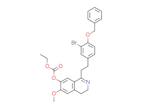 Molecular Structure of 20146-14-9 (Carbonic  acid,  1-[4-(benzyloxy)-3-bromophenethyl]-3,4-dihydro-6-methoxy-7-isoquinolyl  ethyl  ester  (8CI))