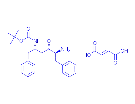 Molecular Structure of 169870-03-5 ([2S,3S,5S]-2-Amino-3-hydroxy-5-tert-butyloxycarbonylamino-1,6-diphenylhexane fumarate salt)