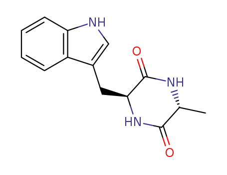 Molecular Structure of 26384-48-5 (3-(1H-Indol-3-ylmethyl)-6-methyl-2,5-piperazinedione)