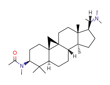 Molecular Structure of 16975-11-4 (N-[(20S)-20-(Dimethylamino)-4,4,14-trimethyl-9,19-cyclo-5α-pregnan-3β-yl]-N-methylacetamide)