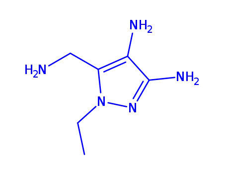 Molecular Structure of 199342-05-7 (1H-Pyrazole-3,4-diamine,  5-(aminomethyl)-1-ethyl-)