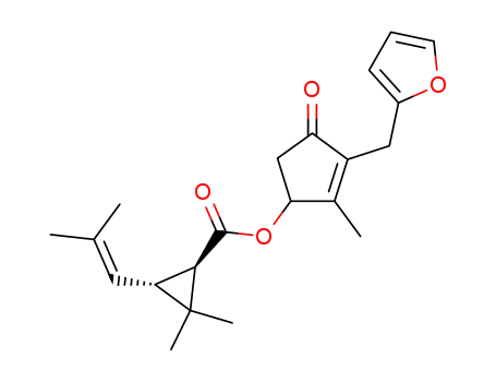 Molecular Structure of 17080-02-3 ([3-(2-furylmethyl)-2-methyl-4-oxo-1-cyclopent-2-enyl] 2,2-dimethyl-3-( 2-methylprop-1-enyl)cyclopropane-1-carboxylate)