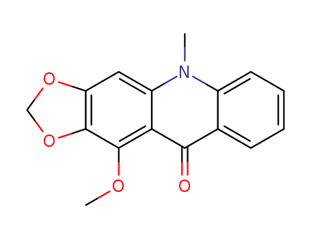 1,3-Dioxolo[4,5-b]acridin-10(5H)-one,11-methoxy-5-methyl- cas  477-82-7