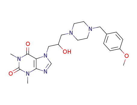 Molecular Structure of 19972-00-0 (1-Piperazineethanol, alpha-(1,3-dimethyl-7-xanthinylmethyl)-4-(p-metho xybenzyl)-)