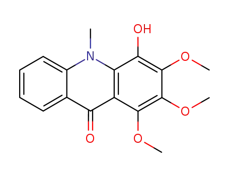 Molecular Structure of 17014-63-0 (4-Hydroxy-1,2,3-trimethoxy-10-methyl-9(10H)-acridinone)