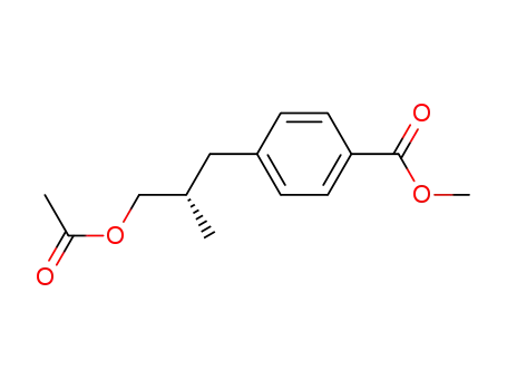 벤조산, 4-[3-(아세틸옥시)-2-메틸프로필]-, 메틸 에스테르, (R)-(9CI)