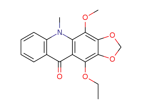 Molecular Structure of 17014-54-9 (11-Ethoxy-4-methoxy-5-methyl-1,3-dioxolo[4,5-b]acridin-10(5H)-one)