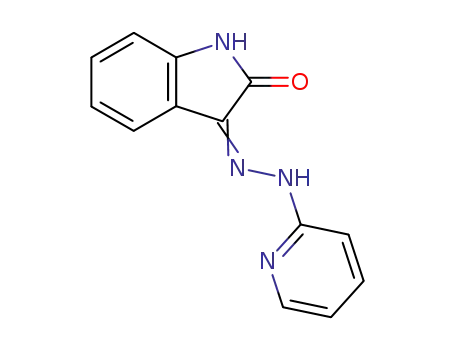 Molecular Structure of 20144-03-0 (3-(2-pyridin-2-ylhydrazino)-2H-indol-2-one)