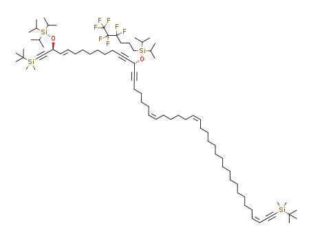 (5S,16S,E)-16-((7Z,13Z,29Z)-32-(tert-butyldimethylsilyl)dotriaconta-7,13,29-triene-1,31-diynyl)-5-((tert-butyldimethylsilyl)ethynyl)-22,22,23,23,24,24,24-heptafluoro-3,3,18,18-tetraisopropyl-2-methyl-4,17-dioxa-3,18-disilatetracos-6-en-14-yne