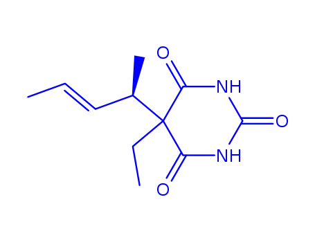 Molecular Structure of 17013-35-3 (5-Ethyl-5-(1-methyl-2-butenyl)barbituric acid)