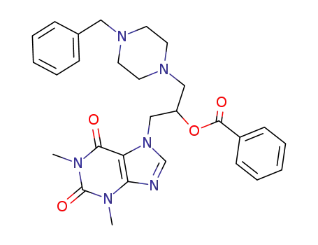 Molecular Structure of 19977-09-4 (Theophylline, 7-(2-benzoyloxy-3-(4-benzyl-1-piperazinyl)propyl)-)