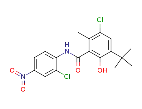 Molecular Structure of 17109-36-3 (3-tert-butyl-5-chloro-N-(2-chloro-4-nitrophenyl)-2-hydroxy-6-methylbenzamide)