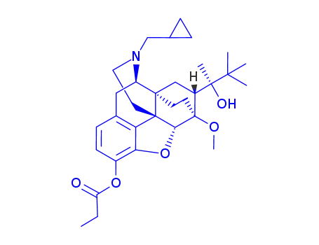 propanoic acid - (5alpha,14beta,18R)-17-(cyclopropylmethyl)-18-[(2S)-2-hydroxy-3,3-dimethylbutan-2-yl]-6-methoxy-18,19-dihydro-4,5-epoxy-6,14-ethenomorphinan-3-ol (1:1)