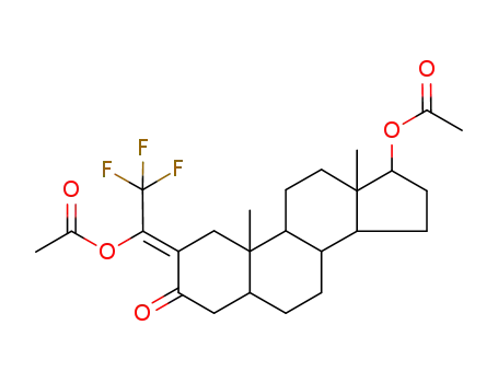 Molecular Structure of 2023-24-7 ((1Z)-1-[(2Z,5alpha,17beta)-17-(acetyloxy)-3-oxoandrostan-2-ylidene]-2,2,2-trifluoroethyl acetate)