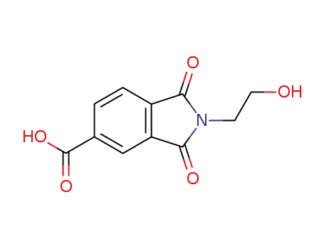 Molecular Structure of 17329-32-7 (2-(2-HYDROXY-ETHYL)-1,3-DIOXO-2,3-DIHYDRO-1H-ISOINDOLE-5-CARBOXYLIC ACID)