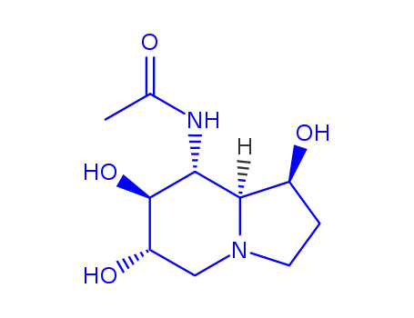 Molecular Structure of 171925-29-4 (Acetamide, N-(octahydro-1,6,7-trihydroxy-8-indolizinyl)-, 1S-(1.alpha.,6.beta.,7.alpha.,8.beta.,8a.beta.)-)