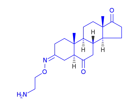 Molecular Structure of 1046809-08-8 (3-[O-(2-aminoethyl)oxime]-(5α)-androstene-3,6,17-trione)
