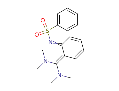 Molecular Structure of 17173-08-9 ((NE)-N-[6-[bis(dimethylamino)methylidene]-1-cyclohexa-2,4-dienylidene] benzenesulfonamide)