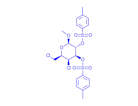Molecular Structure of 20550-18-9 (Methyl-<4,6-dichlor-bis-O-(toluol-4-sulfonyl)-4,6-didesoxy-β-D-galactopyranosid)