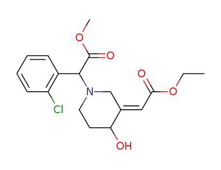 (3E)-α-(2-Chlorophenyl)-3-(2-ethoxy-2-oxoethylidene)-4-hydroxy-1-piperidineacetic Acid Methyl Ester
(DiastereoMers의 혼합물)