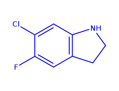 Molecular Structure of 205584-67-4 (6-chloro-5-fluoro-2,3-dihydro-1H-indole)