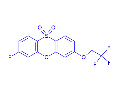 Molecular Structure of 205187-53-7 (3-fluoro-7-(2,2,2-trifluoroethoxy)phenoxathiin 10,10-dioxide)