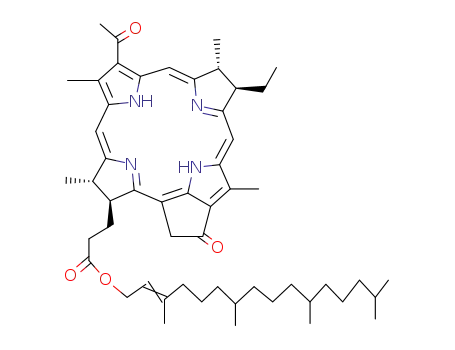3-(9-acetyl-14-ethyl-4,8,13,18-tetramethyl-20-oxo-13,14-dihydro-23<i>H</i>,25<i>H</i>-phorbin-3-yl)-propionic acid 3,7,11,15-tetramethyl-hexadec-2-enyl ester