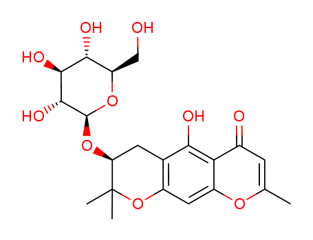 (S)-5-Hydroxy-2,2,8-trimethyl-3-(((2S,3R,4S,5S,6R)-3,4,5-trihydroxy-6-(hydroxymethyl)tetrahydro-2H-pyran-2-yl)oxy)-3,4-dihydro-2H,6H-pyrano[3,2-g]chromen-6-one