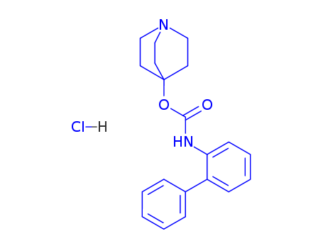 Molecular Structure of 171722-81-9 (Carbamic acid,N-[1,1'-biphenyl]-2-yl-, 1-azabicyclo[2.2.2]oct-4-yl ester, hydrochloride (1:1))