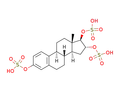 Molecular Structure of 17181-21-4 (Estra-1,3,5(10)-triene-3,16,17-triol, tris(hydrogen sulfate), (16alpha ,17beta)-)