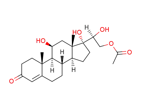 Molecular Structure of 10026-44-5 ((11beta,20S)-11,17,20-trihydroxy-3-oxopregn-4-en-21-yl acetate)