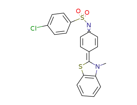 Molecular Structure of 17173-05-6 (4-chloro-N-[(1Z,4Z)-4-(3-methyl-1,3-benzothiazol-2(3H)-ylidene)cyclohexa-2,5-dien-1-ylidene]benzenesulfonamide)